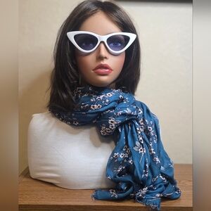 Banana Republic Floral Teal Scarf